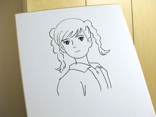 コクリコ坂からの海ちゃんを描いたサイン色紙
