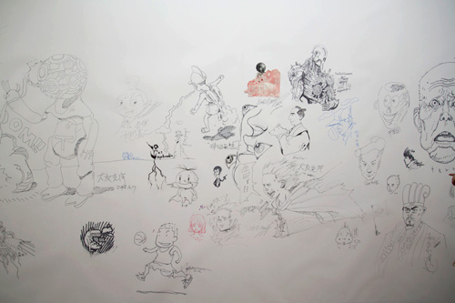 大友克洋GENGA展 - 壁の寄せ書き