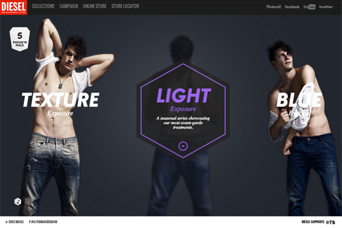 Diesel - Men’s Denim - Light Exposure, Texture Exposure, Blue Eyecons - Male Jeans SS2013.